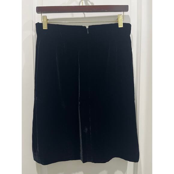 Ralph Lauren Vintage Black Velvet Knee Length Pencil Skirt Sz 10 - Picture 6 of 7